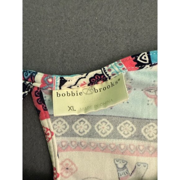 Boho Elephant Print Sleeveless Dress Bobbie Brooks XL Multicolor Cotton Blend - Picture 3 of 5